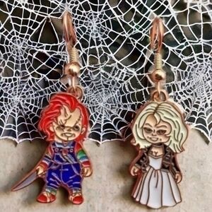 MODCLOTH CHUCKIE & BRIDE DOLL HALLOWEEN EARRINGS